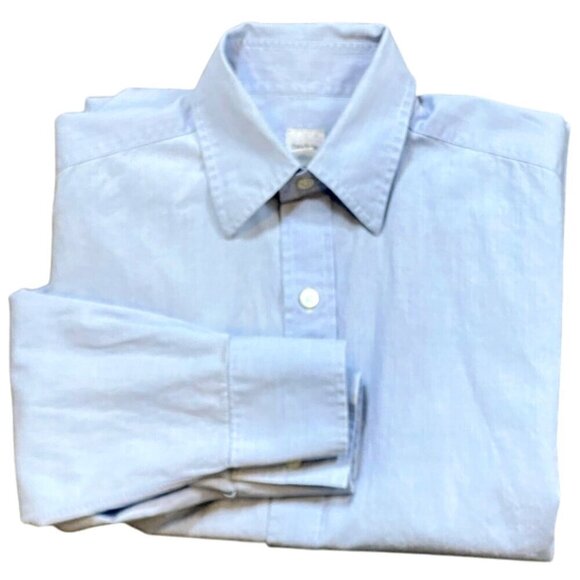 Craig Taylor Egyptian Cotton Button-Down Dress Shirt Men's S Blue #79Q - Picture 1 of 5
